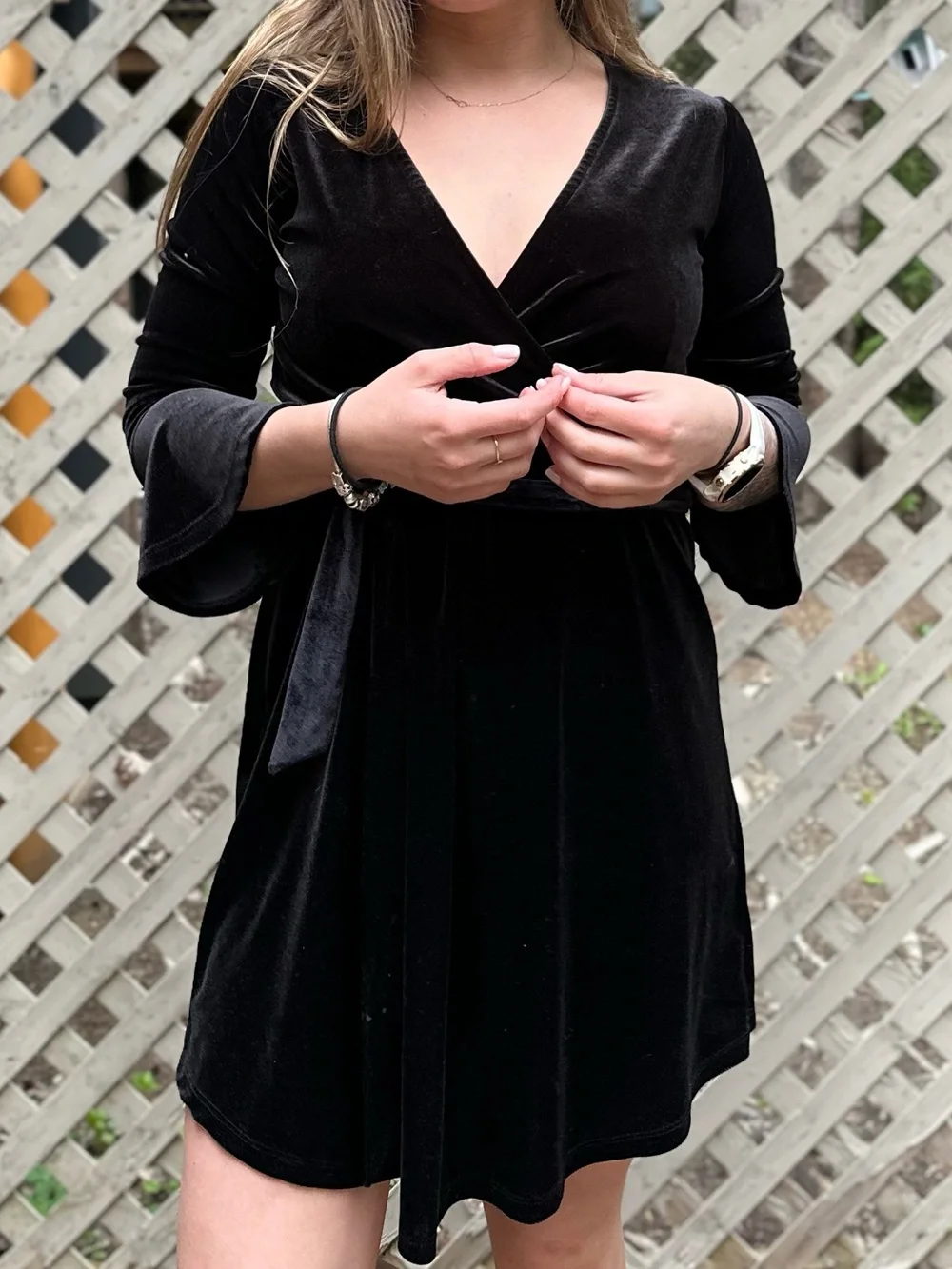 Classic Black Velvet Dress - Women's - Picture 3 of 8